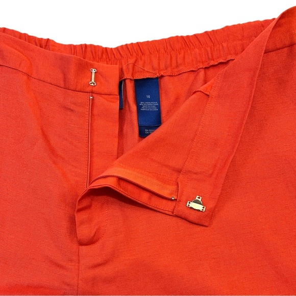 J.H. Collectibles Linen Blend Wide Leg Women’s Pants, Beautiful Orange, Size 16 - Picture 6 of 13